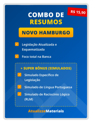 Combo Resumo Esquematizado: Legislação Novo Hamburgo RS + 3 Simulados Bônus