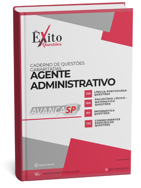 Agente Administrativo - Banca AVANÇASP - Questões Gabaritadas Agente Administrativo - Banca AVANÇASP - Questões Gabaritadas