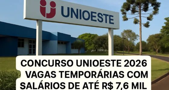 Concurso UNIOESTE 2026: Vagas Temporárias com Salários de até R$ 7,6 Mil