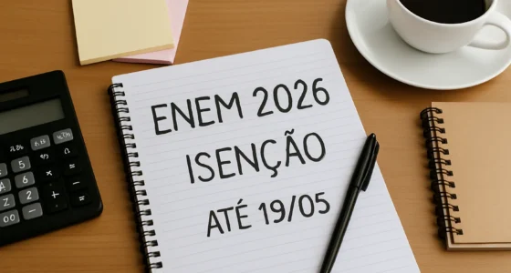 ENEM 2026: Recurso de Isenção vai até 19/05