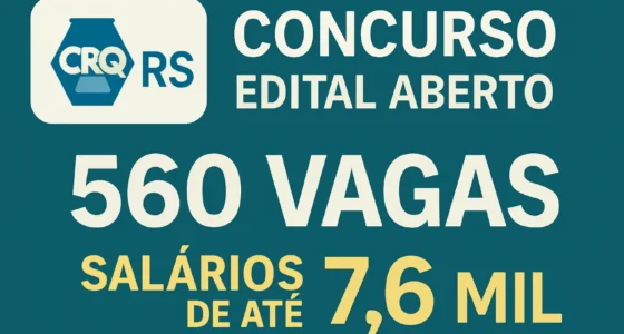 Concurso CRQ RS: Edital Aberto com 560 Vagas e Salários de até R$ 7,6 Mil